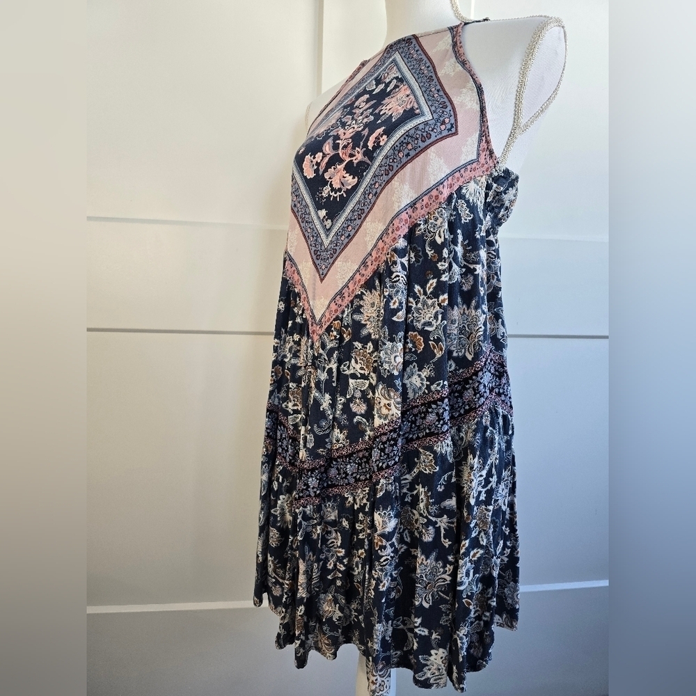 American Eagle Boho Floral Dress with Pink and Blue Accents - Picture 5 of 9